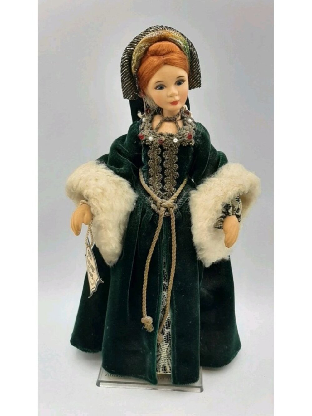 Old Cottage Toys Royal Lady Doll With Tag 9” Handmade In Great Britain Vintage